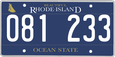 RI license plate 081233