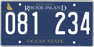 RI license plate 081234