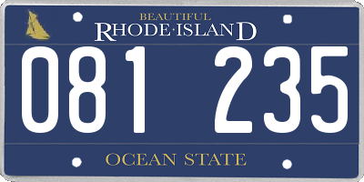 RI license plate 081235