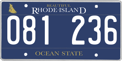 RI license plate 081236