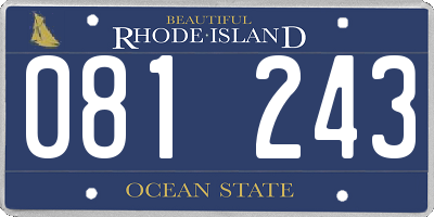 RI license plate 081243