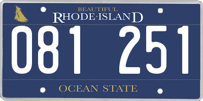 RI license plate 081251