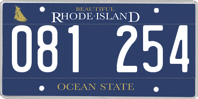 RI license plate 081254