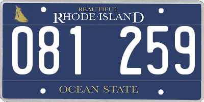 RI license plate 081259