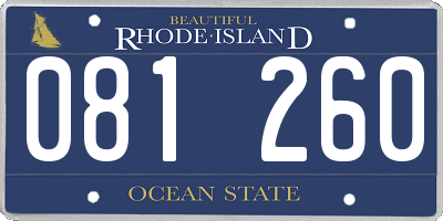 RI license plate 081260