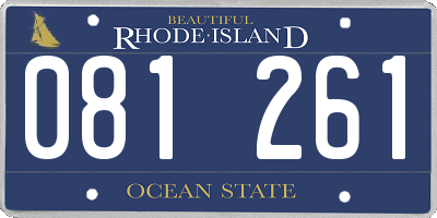 RI license plate 081261