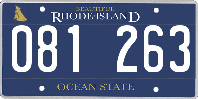 RI license plate 081263