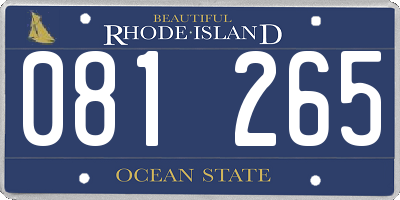 RI license plate 081265