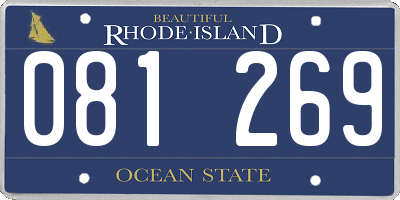 RI license plate 081269