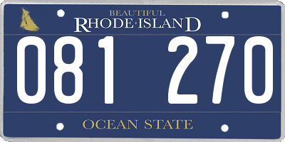 RI license plate 081270