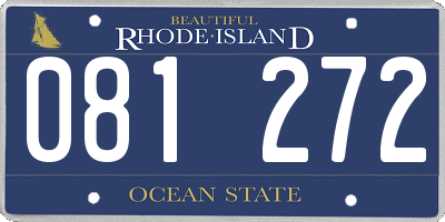 RI license plate 081272