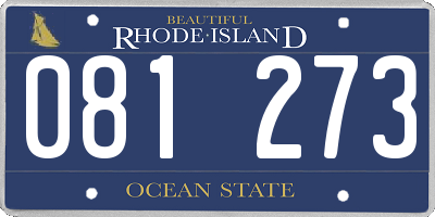 RI license plate 081273