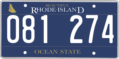 RI license plate 081274