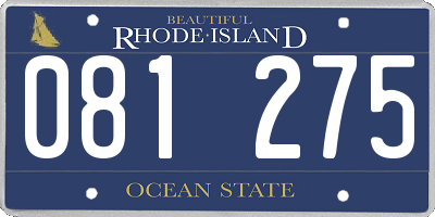 RI license plate 081275