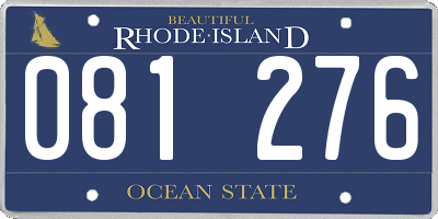 RI license plate 081276
