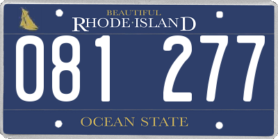 RI license plate 081277