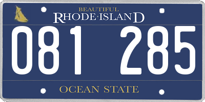 RI license plate 081285