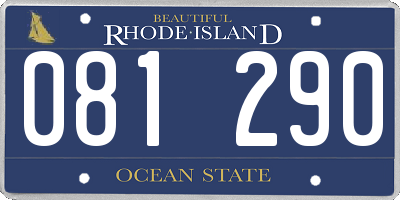 RI license plate 081290