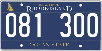 RI license plate 081300