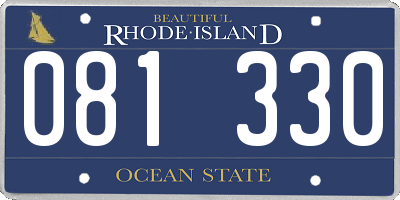 RI license plate 081330