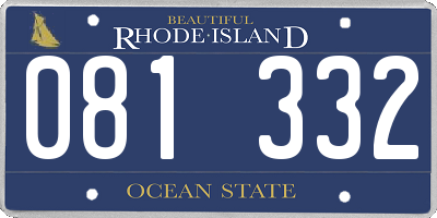RI license plate 081332