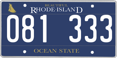 RI license plate 081333