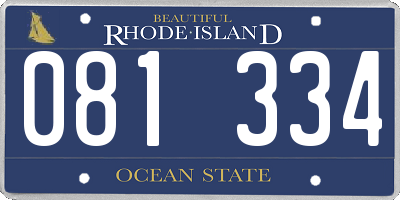 RI license plate 081334