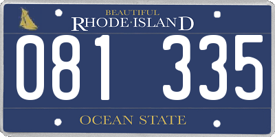 RI license plate 081335