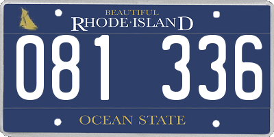 RI license plate 081336