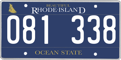 RI license plate 081338