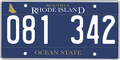 RI license plate 081342