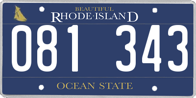 RI license plate 081343
