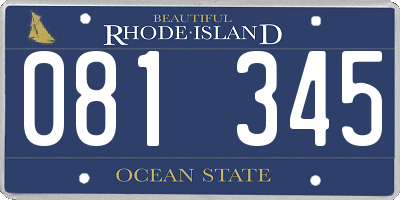 RI license plate 081345