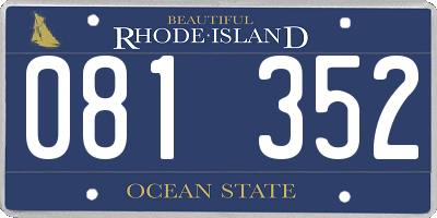 RI license plate 081352