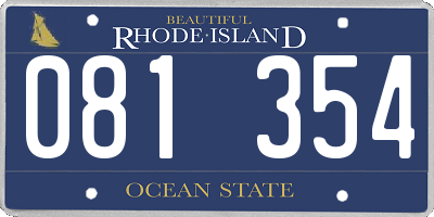 RI license plate 081354