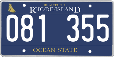 RI license plate 081355
