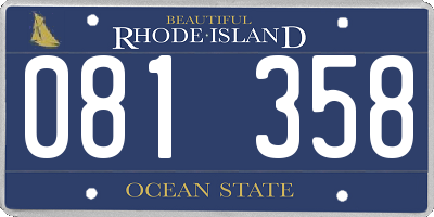 RI license plate 081358
