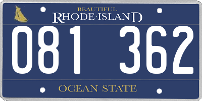 RI license plate 081362