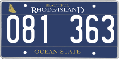 RI license plate 081363