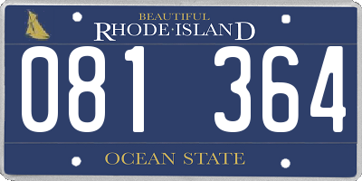 RI license plate 081364