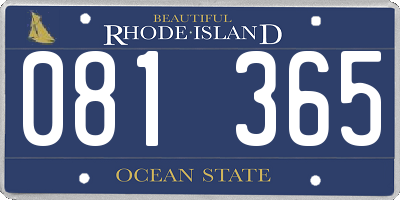 RI license plate 081365