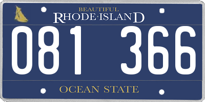 RI license plate 081366