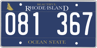 RI license plate 081367