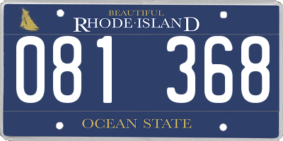 RI license plate 081368