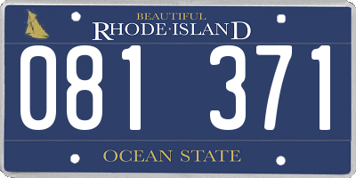 RI license plate 081371