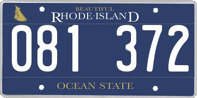 RI license plate 081372
