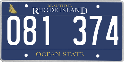 RI license plate 081374