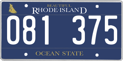 RI license plate 081375