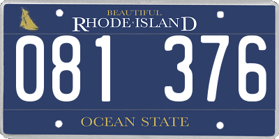 RI license plate 081376
