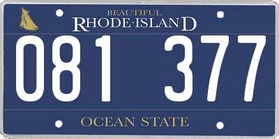 RI license plate 081377